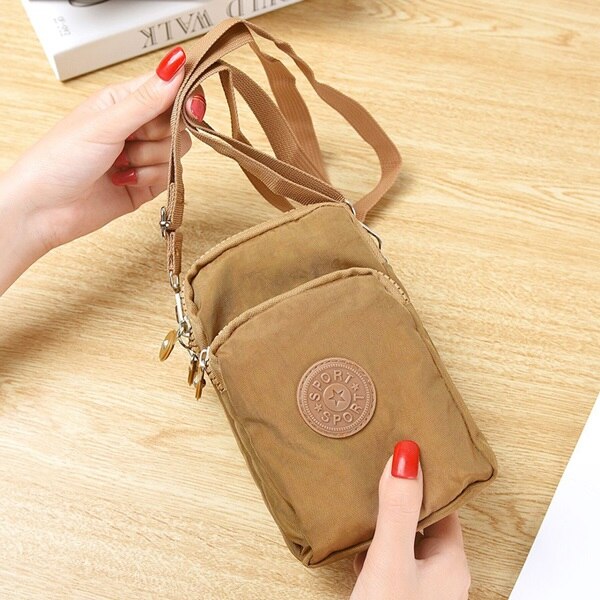 Lady Purses Zipper Coin Purse Women Canvas Fabric Wallets Clutch Woman Wallet Cards ID Holder Moneybag Pocket Bag: Khaki