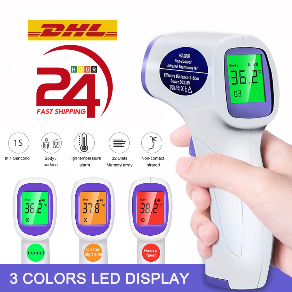 Non-Contact Touchless Ir Infrarood Sensor Voorhoofd Body Digitale Thermometer Temperatuurmeting Lcd Digitale Display Unit