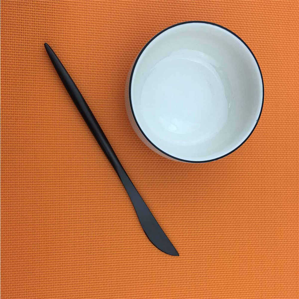 Top niveau salat middagsgaffel sort bestik sæt 18/10 rustfrit stål spisestel bøf kniv scoops sølvtøj sæt hjem 1 stk.