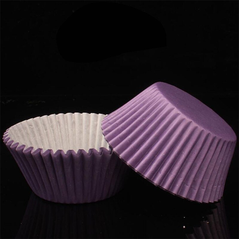 100 Stks/partij Pure White Cupcake Liners Food Grade Papier Cup Cake Bakken Cup Muffin Keuken Cupcake Gevallen Cake Mallen: Paars