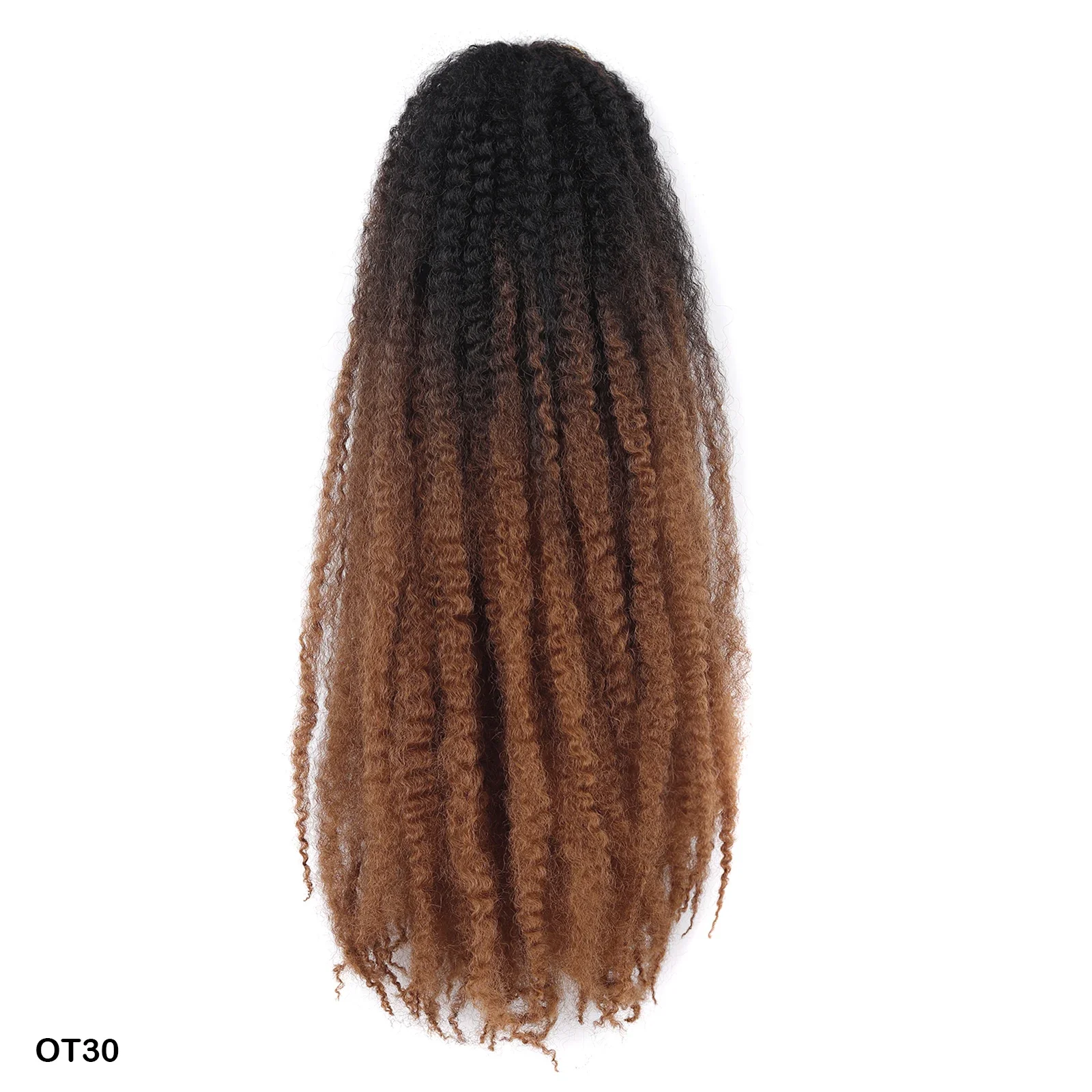 Pelo de ganchillo Marley Twist, pelo trenzado corto y rizado, trenzas bohemias, extensiones de cabello de ganchillo sintético, peinado Afro negro: T1B/30