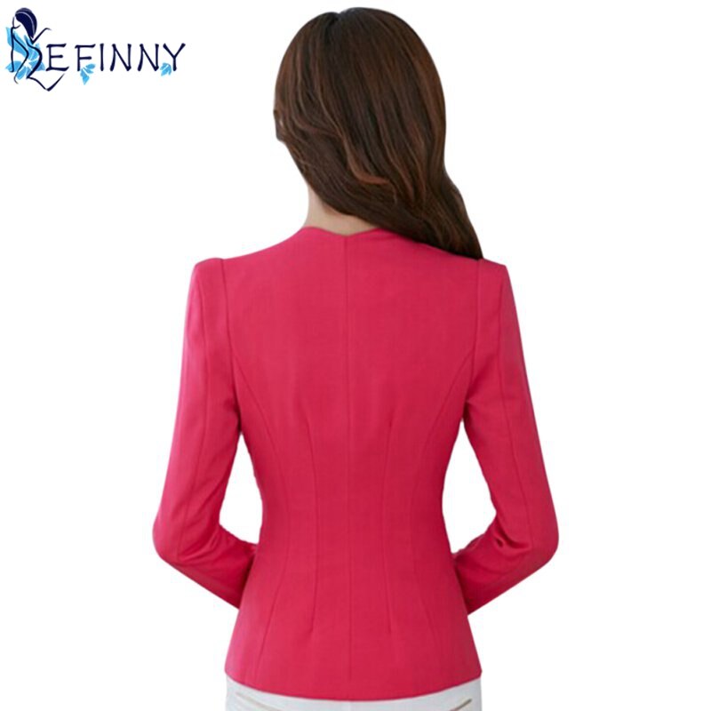 Female Formal Solid Color Single Button Slim Office Business Suit Casual Jacket Women Coat Outwear