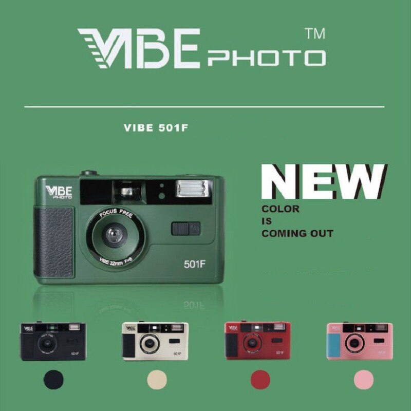 Vibe Vintage Retro 501F 35mm riutilizzabile pellicola Non usa e getta nero/rosso/Champagne argento/rosa