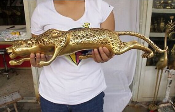 13 "mässing samla leopard panter cheetah run staty dekoration mässing fabriksuttag fidget spinner