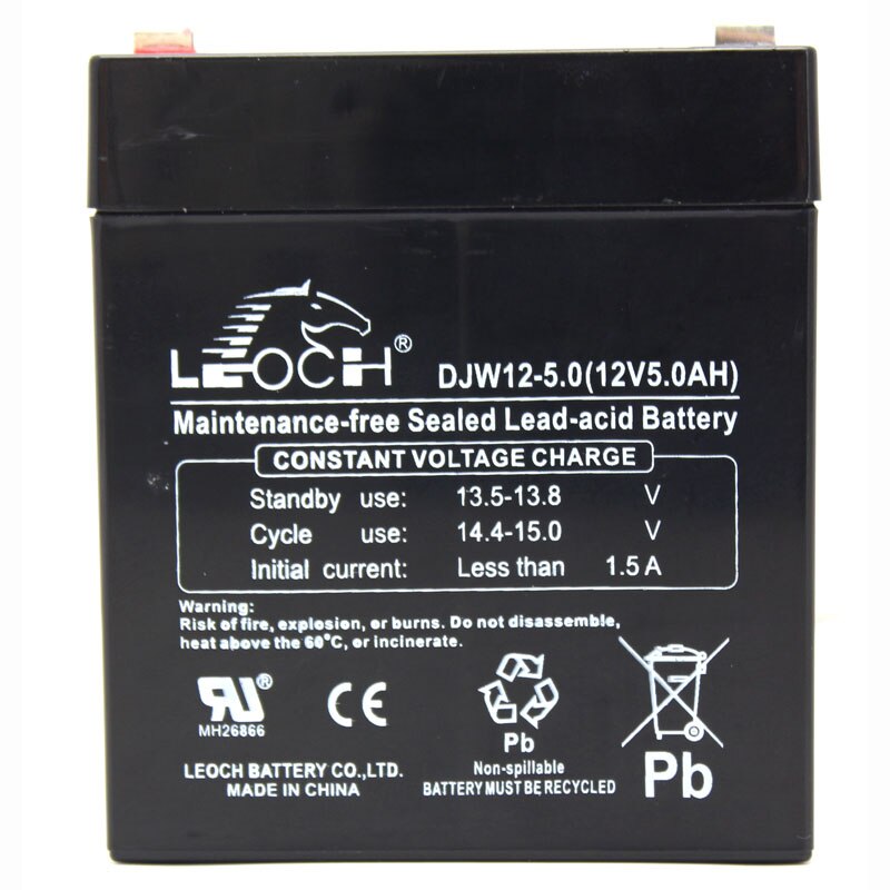 Leoch DJW12-4.5 12V4.5ah DJW12-5.0 12V5.0ah Batterij: DJW12-5.0