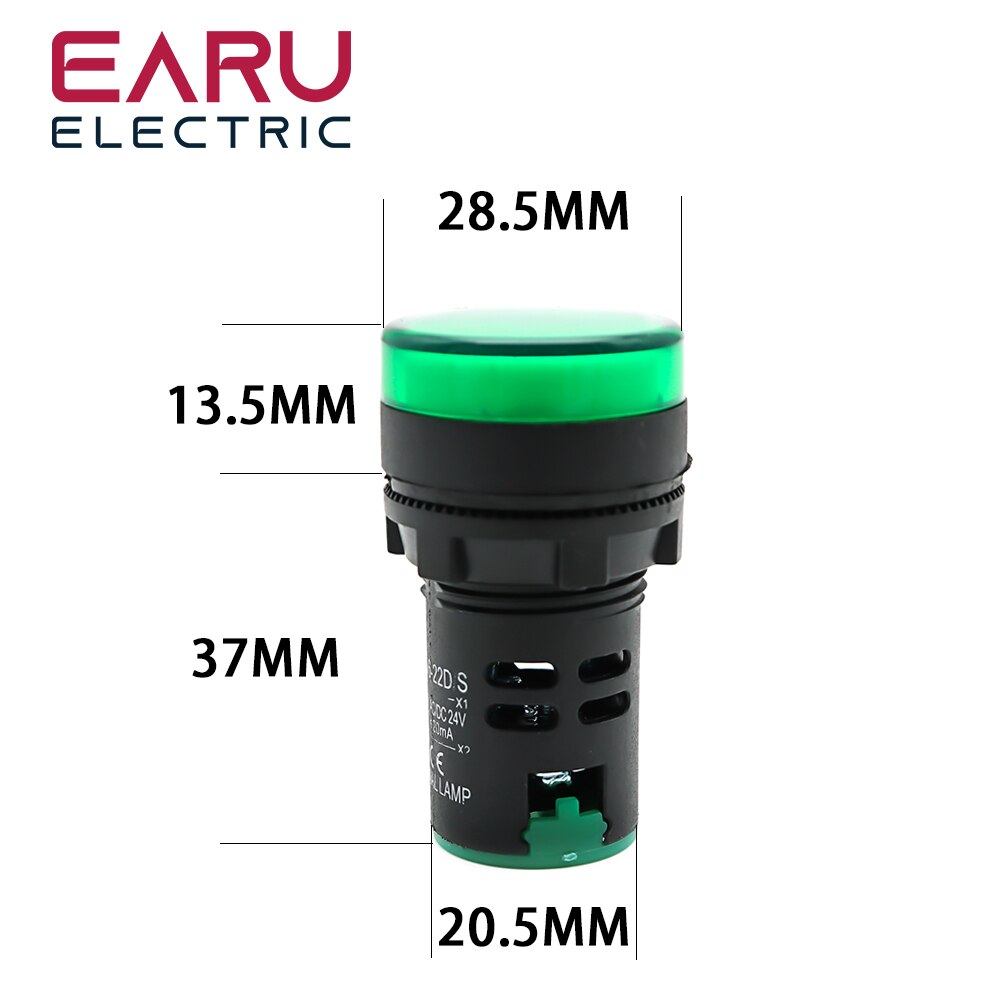 22MM Tafel montieren LED Energie Elektronische Anzeige Pilot Signal Licht Lampe 12V 24V 110V 220V 380V verrotten Grün Gelb Blau Weiß LED
