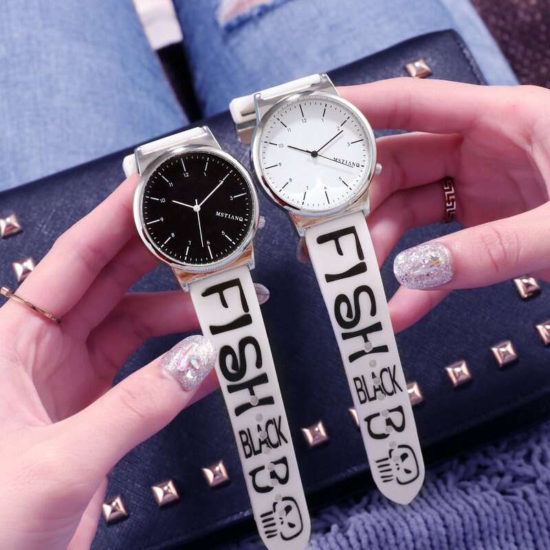 2 stuks/partij paar horloges dames heren casual siliconen band polshorloges klok dames quartz horloge relogio feminino: 7