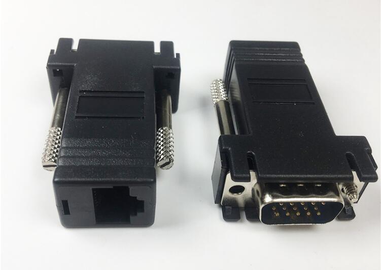 50 stks/partij 15PIN VGA naar RJ45 connector VGA Extender Man Naar Lan Cat5 Cat5e RJ45 Ethernet Adapter Vrouwelijke