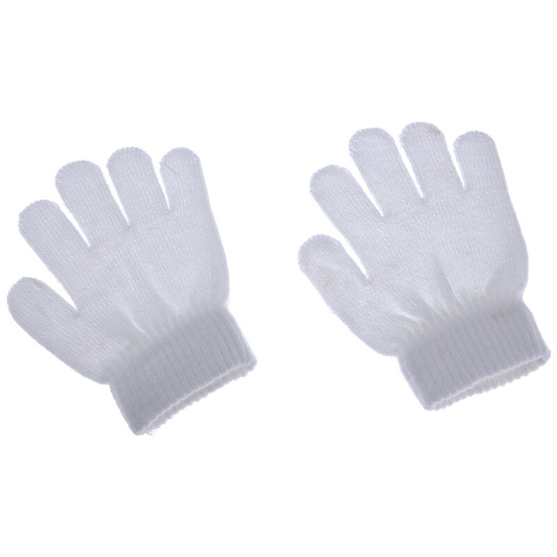 Baby vinter varme helfinger votter akryl myk solid strikking barnehansker