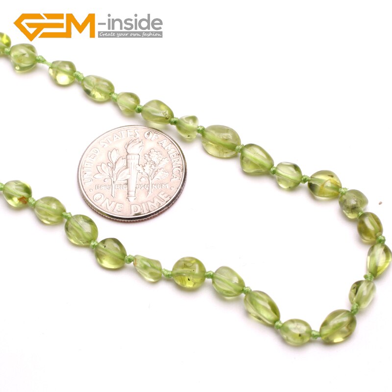 freeform natural Peridot stone necklace DIY necklace Birthstone of August Lucky stone Gemini Leo and Libra Women