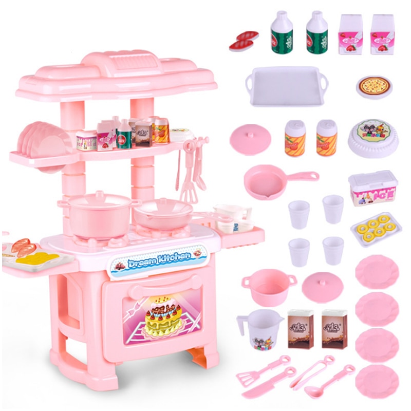 Children Pretend To Play Kitchen Cutlery Toys Mini Ice Cream Dessert Cars Play House Role-playing Girls Cooking Sets Game