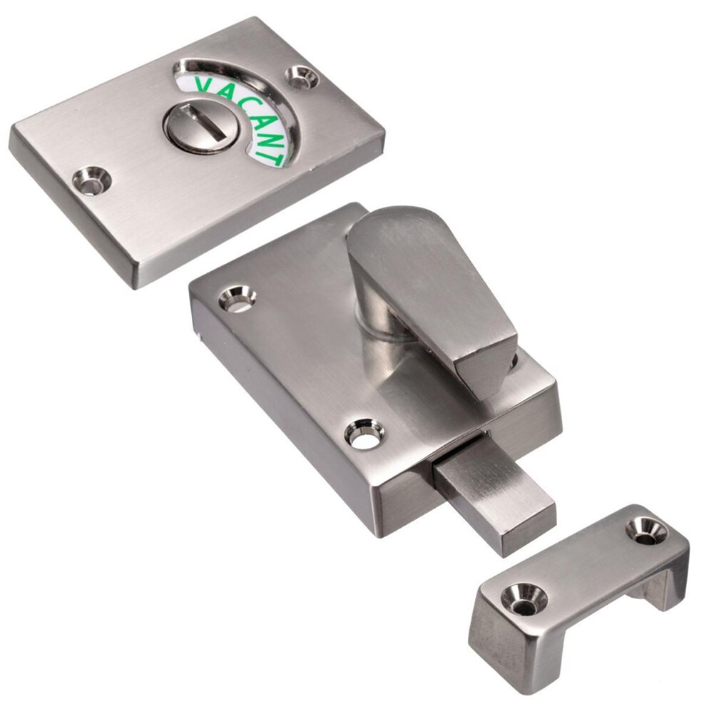 Indicator Bolt Bathroom WC Privacy Toilet Latch Vacant Door Lock Engaged: Satin Nickel 1pc