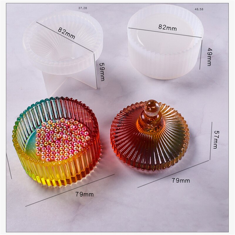 Harpiks silikoneform opbevaringsboksform til smykkefremstilling hjerteform skåret form gør det selv krystal epoxy uv box smykkeværktøj forme: 5
