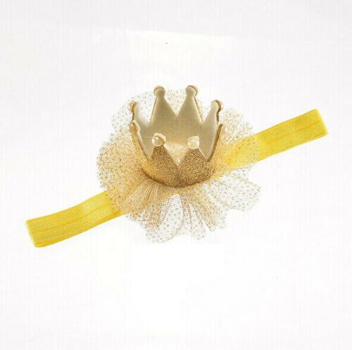 ¡Novedad! corona de niños para niñas, diadema elástica, diadema de flor, accesorios para el cabello: Amarillo