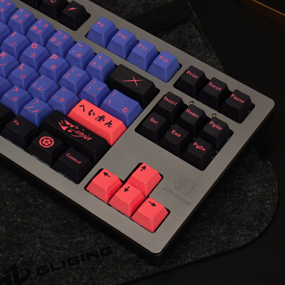 Ninja Keycaps 137 Keys Personality PBT Cherry Profile 5 Sides Dye Sublimation Key Caps for 64/87/980 Mechanical Game Keyboard