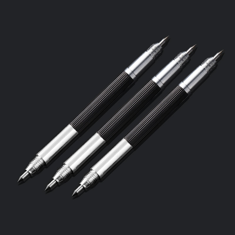 1PCs Portable Alloy Double-headed Tip Scriber Pen Marking Engraving Tools Glass Ceramic Marker Underlined Pen Hand Tools