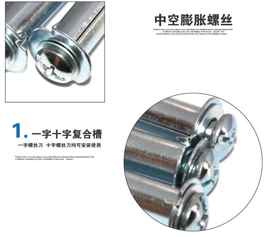Expansion Screw Bolt Hollow Curtain Wall Casing Plane Expansion Fastener, Hollow Gecko Gypsum Ceiling, M4, M5, M6, M8