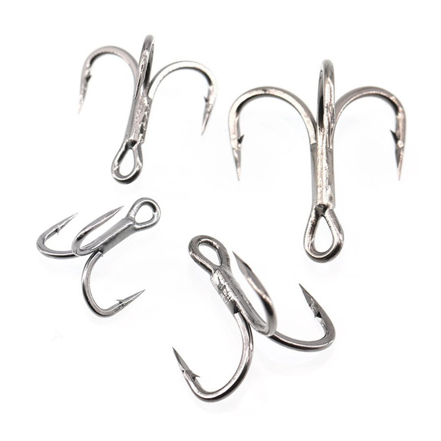 Vissen Dreg 6X Sterke Carbon Staal Klassieke Ronde Bocht Triple Vishaken Set Haken Voor Big Game Bluefish Zalm kingfish