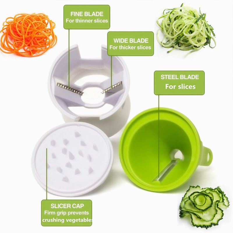 Wonderlife Portable Spiralizer Vegetable Slicer Handheld Spiralizer Peeler Stainless Steel Spiral Slicer for Potatoes