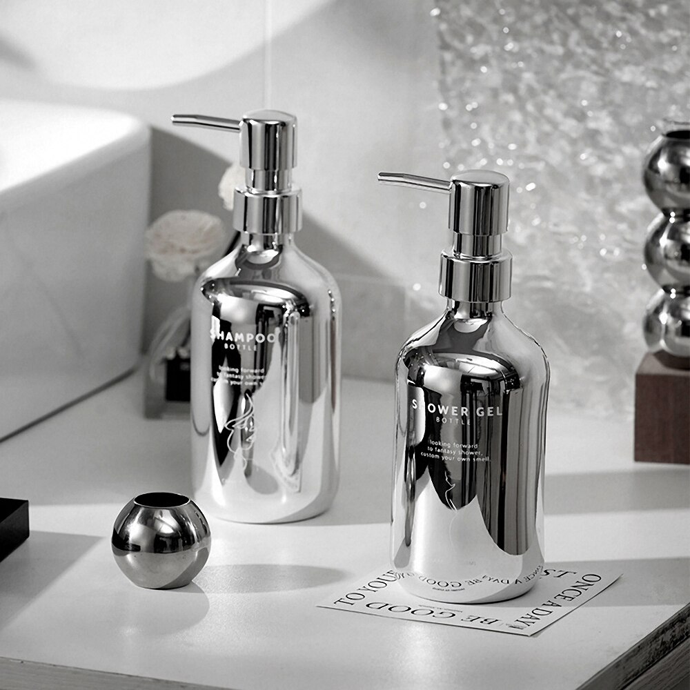 Draagbare Douchegel Aparte Fles Shampoo Dispenser Fles 500Ml Licht Luxe Body Wassen Vloeibare Fles Badkamer Accessoires