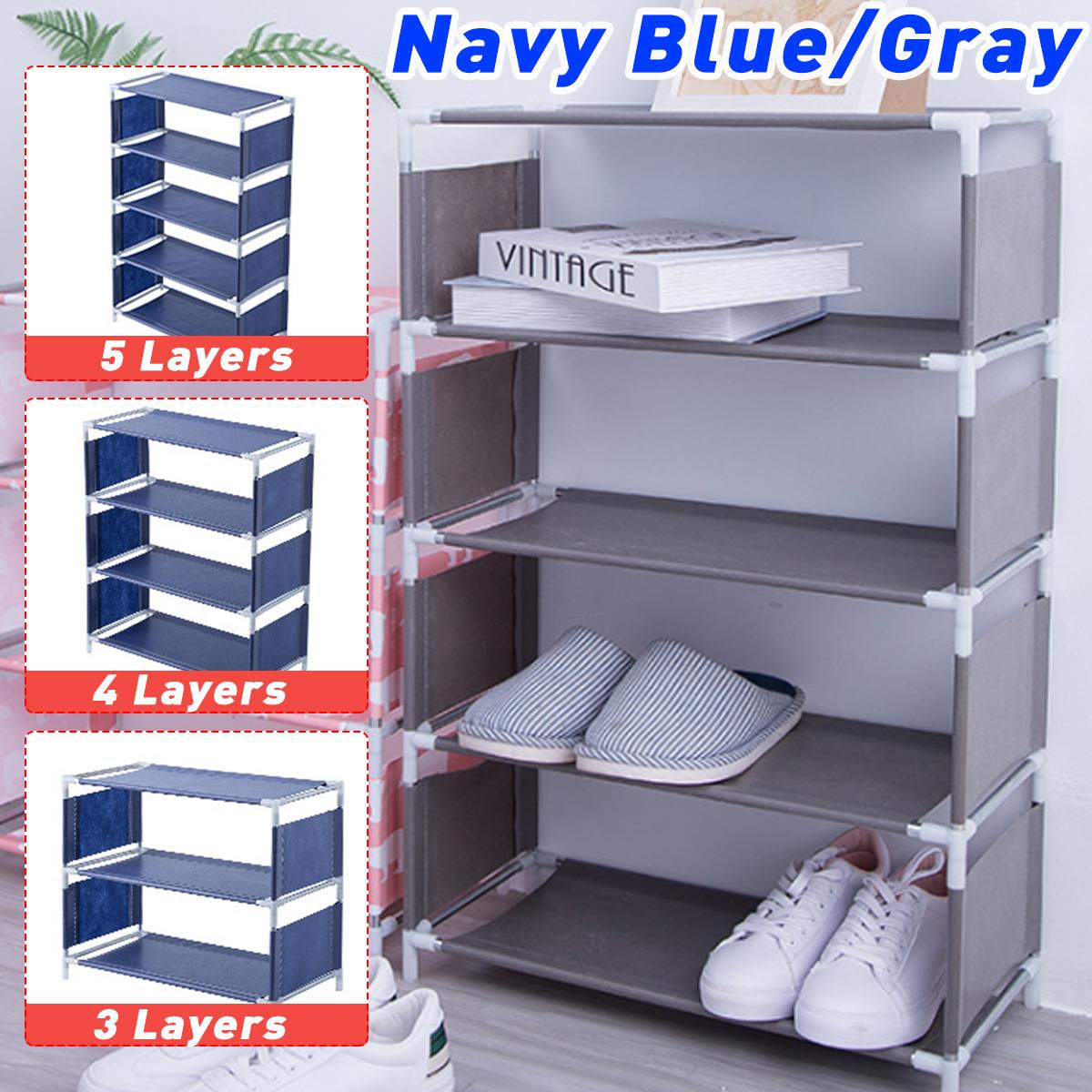 3/4/5 Layers Shoe Rack Assemble Shoes Shelf Simple Hallway Cabinet Organizer Holder Storage Solid Stand Shelves Shoe Home DIY