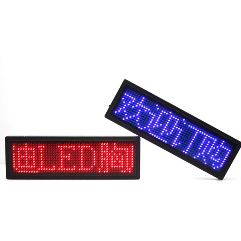 LED Mini Digital Name Message Tag Badge Sign Business Card Screen PXPE