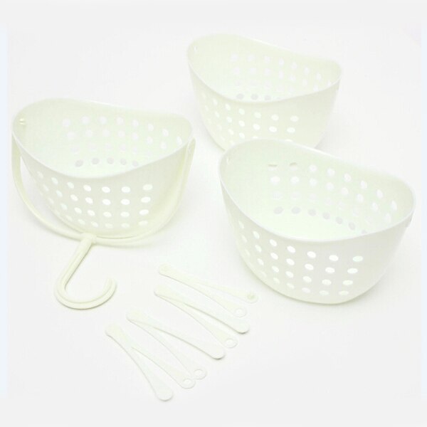 3 Tier Plastic Basket Shower Caddy Hanging Rack Tidy Shelf Organiser Storage,White