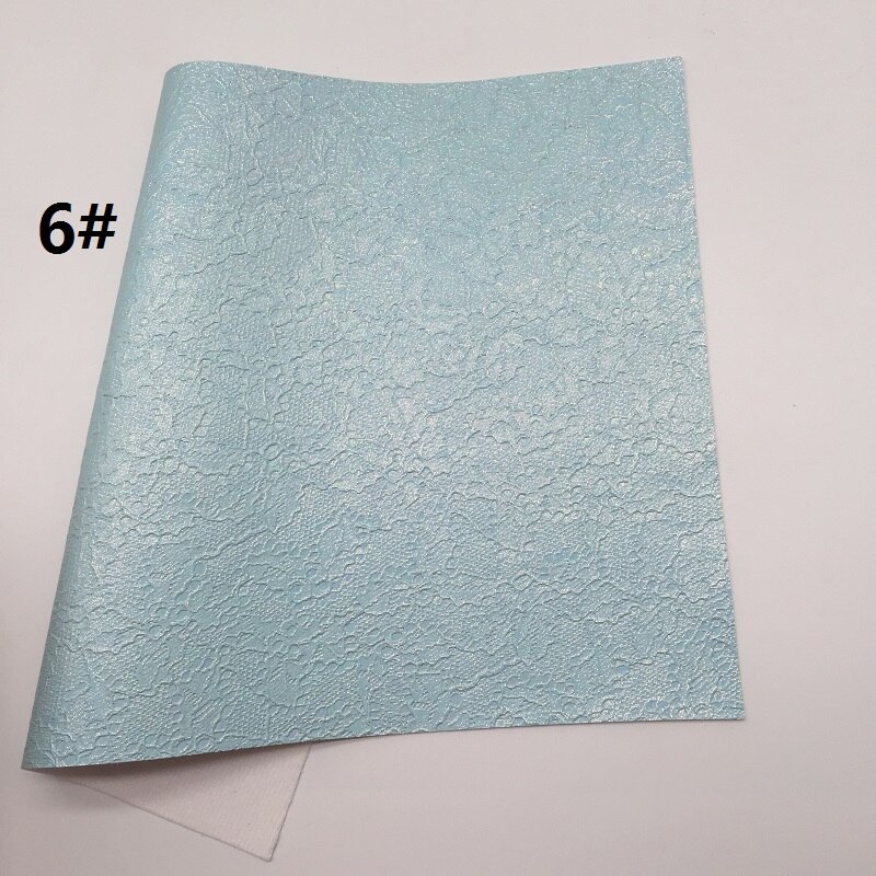 1PC 21X29CM Lace Embossed Faux Leather Fabric, Synthetic Leather Sheets, PU Leather For Making Bows LEOsyntheticoDIY T327A: 6