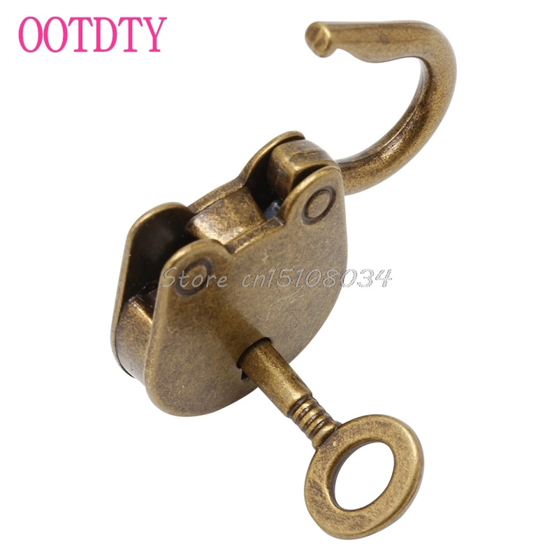 Gammal vintage antik stil mini archaize hänglås nyckellås med nyckel (parti  of 3) s08