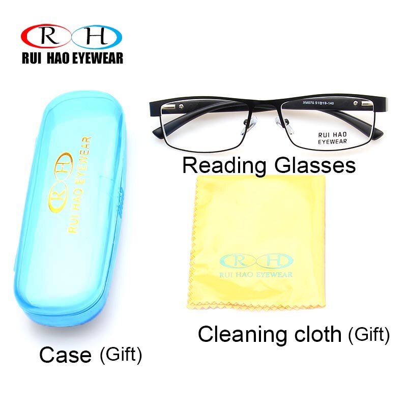Rectangle Reading Eyeglasses Unisex Presbyopic Spectacles Spring Temple Frame Clear Resin Lens Glasses Frame