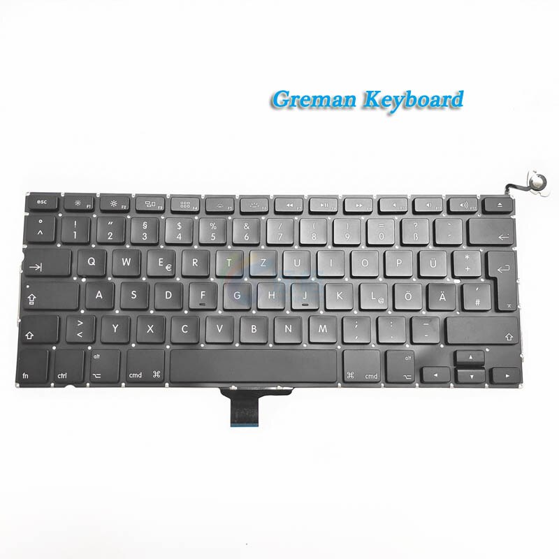 Klawiatura A1278 dla Macbook Pro laptop 13 "US/UK/francuski/hiszpański/niemiecki/rosyjski/włoski/koreański/turecki/arabski klawiatura 2009-2012: German Layout