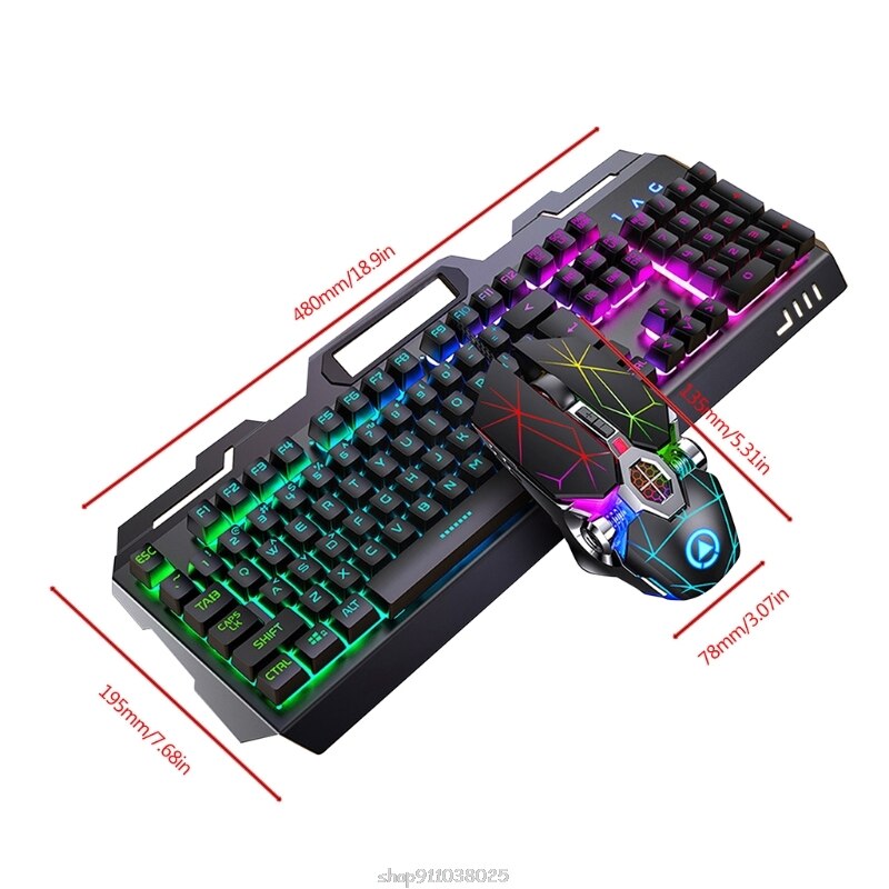 104Keys RGB Aluminum Alloy Gaming Keyboard and RGB Gaming Mouse Set with Mobile Phone Stand Function Key D24 20