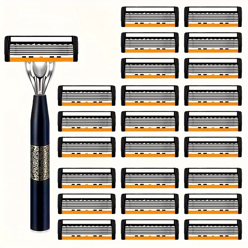 Maquinilla de afeitar clásica de seguridad de 6 capas para afeitado para hombres y depilación para mujeres, cuchillas de afeitar, afeitadora Manual: Verde