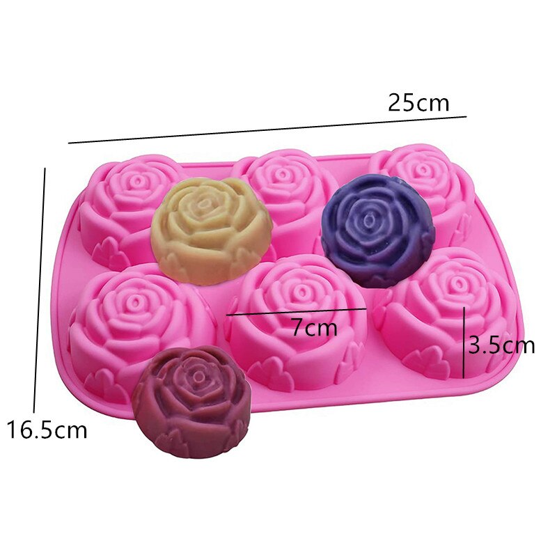 3D Handmade Silicone Soap Molds Bee Honeycomb Chocolate Biscuit Ice Cube Silicone Mold Tools DIY Flower Shape Soap Resin Crafts: 6