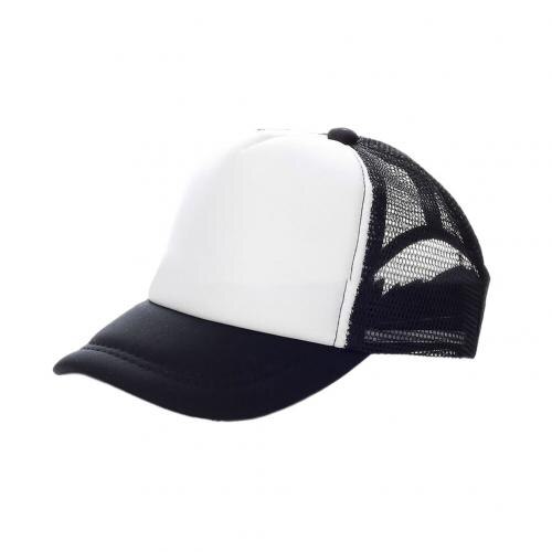 Gorra de béisbol de malla Lisa para hombres y mujeres, gorro de béisbol de malla lisa, ajustable, Snapback, sombreros para hombres y mujeres, Hip Hop, informal, 1 Uds.: Black White