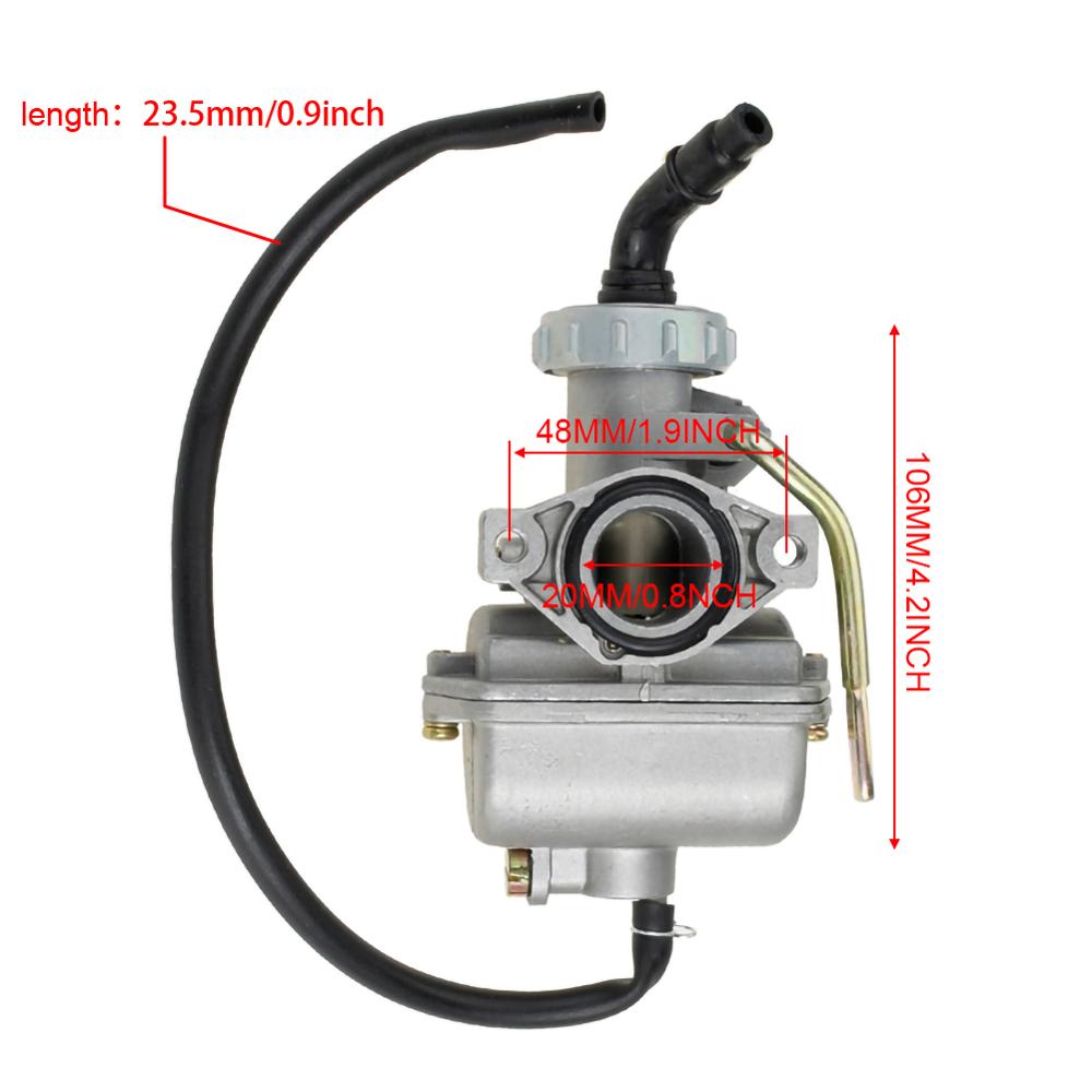 Pz20 20mm förgasarkol för 50cc 70cc 90cc 100cc 110cc atv quad ktm förgasare pack kit för lifan pister pro smutscykel