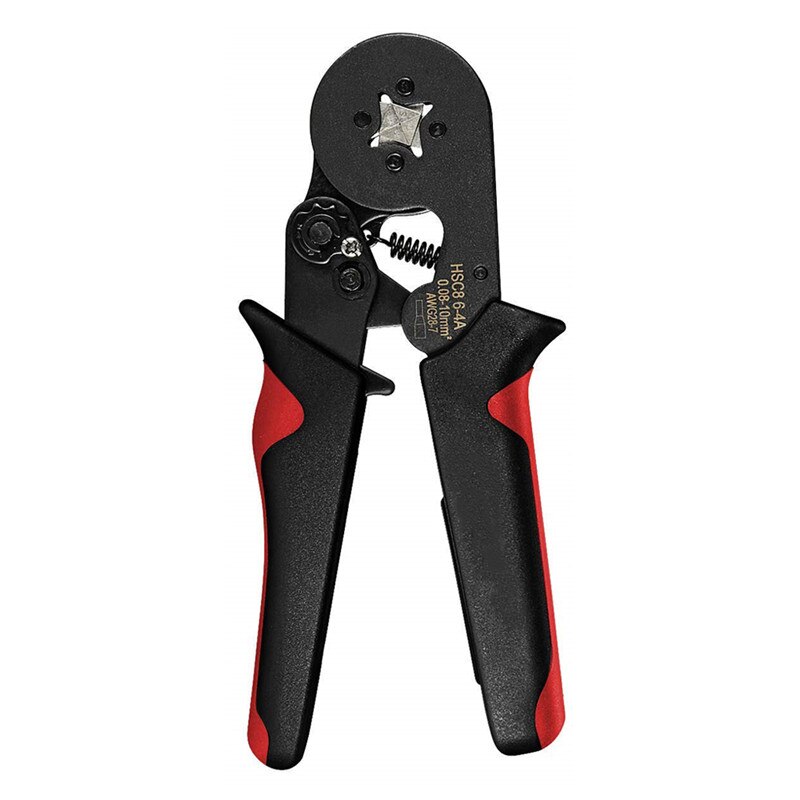 HSC8 6-4A ferrule Crimping Pliers 0.25-10MM² wire crimper tool Wire Stripper Hand Ferrule Crimp set Plier KIT With1200 Terminals: Balck