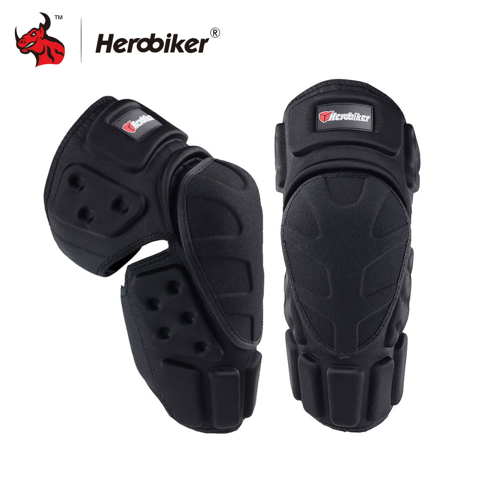 HEROBIKER-rodilleras para motocicleta, Protector de rodilla para Motocross, equipo de protección, color negro