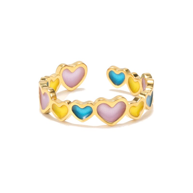 Anello a forma di cuore regolabile a forma di farfalla per donna bagliore In anelli di apertura luminosi scuri gioielli per feste di san valentino per ragazze: 3