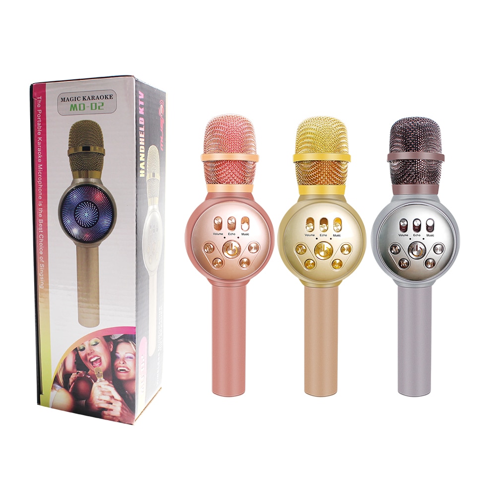 WS858 mise à niveau Microphone karaoké sans fil Bluetooth avec changement de lumière