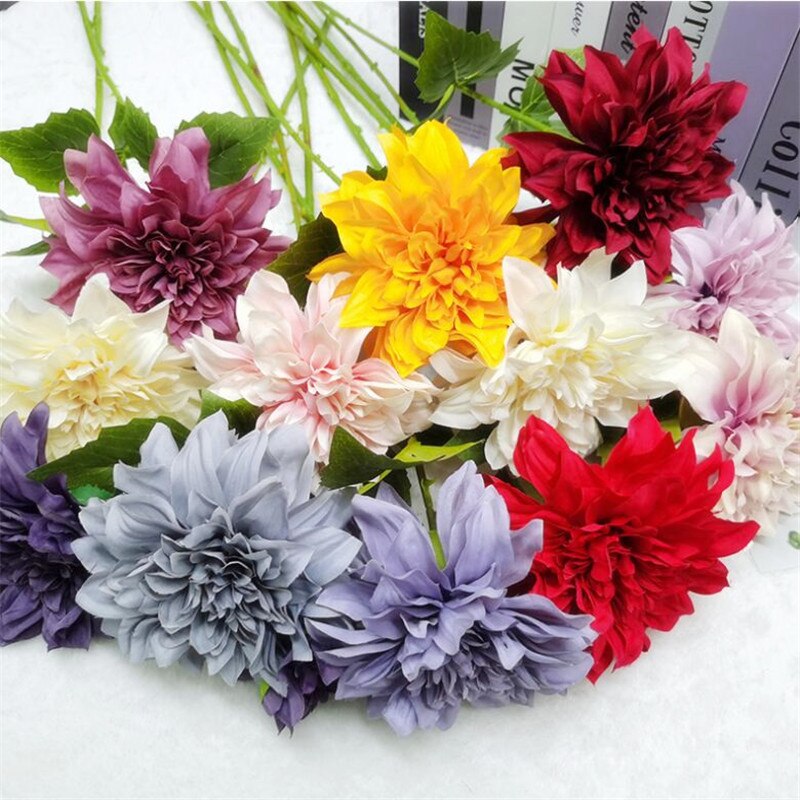 Gerbera de tallo único de seda Artificial, 11 piezas, para decoración de pared de en casa, 24 pulgadas