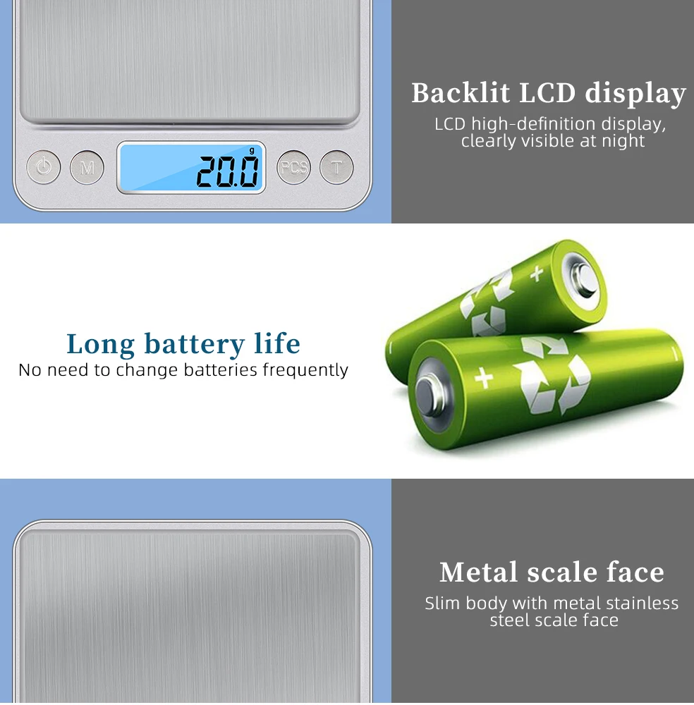 Precision Digital Jewelry Scale with Backlit LCD Portable Mini Pocket Electronic Balance for Coffee/Tea/Medicine/Gold Weighing