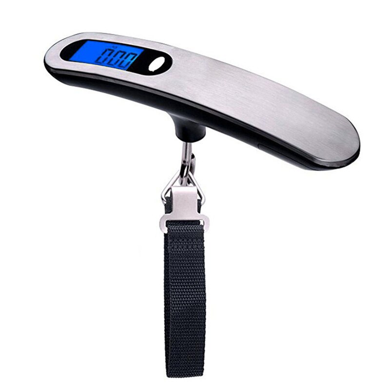 Báscula de cinturón de mano, báscula colgante Digital LCD de 50kg/10g para maleta de viaje, báscula para colgar equipaje, báscula de peso electrónica: D