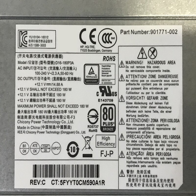 PSU For HP 600 800 G3 G4 4Pin 180W Power Supply 901771-002 901772-003 D16-180P3A D16-180P2A PCK017 D19-180P1A PA-1181-6HK