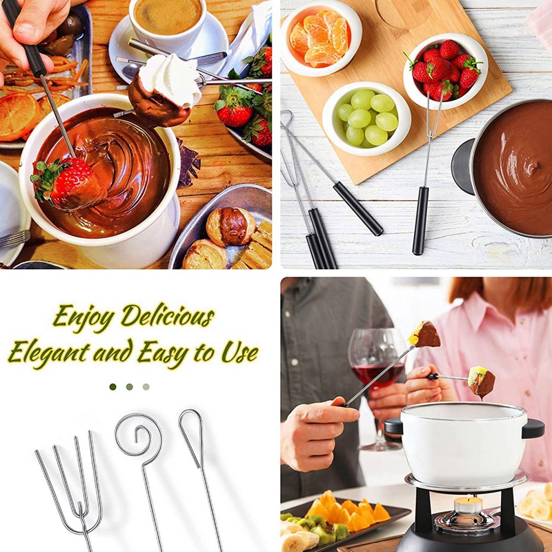 12 Pieces Candy Dipping Tools Set Included Chocolate Dipping Fork Spoons Culinary Decorating Spoons Chef Art Pencil