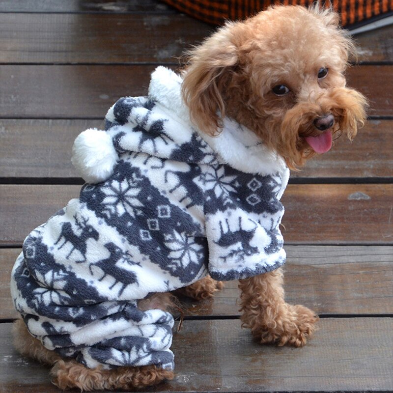 Inverno quente macio hoodie macacão casaco roupas traje para cachorro de estimação cachorro quente bonito