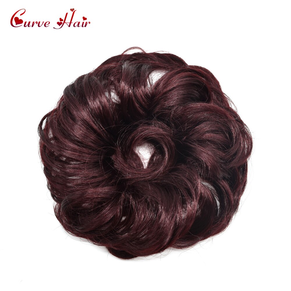 Chignon-peluca rizada de fibra sintética para niña y mujer, Potnytail, moño para el pelo, varios colores: #99J