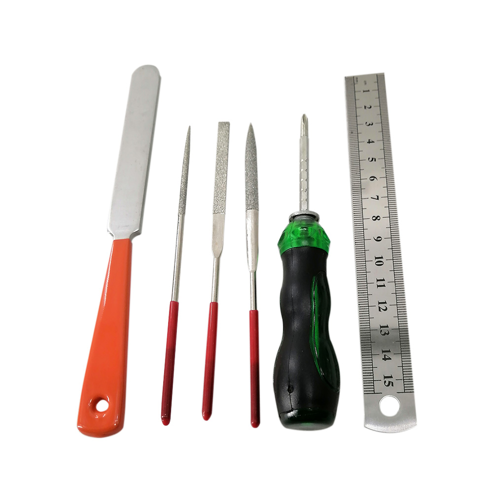 22PCS Repairing Maintenance Tools Guitar Tool Kit String Organizer String Action Ruler Gauge Measuring Tool Hex Wrench Set