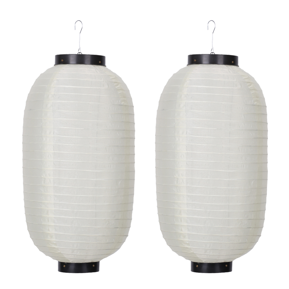2 stücke 25cm Chinesische Lange Förmigen Tuch Laternen Pflaume Blüte Hochzeit Party Hängen Laternen Hause Restaurant Dekoration Laterne Lampe: Stil F 8Zoll Weiß