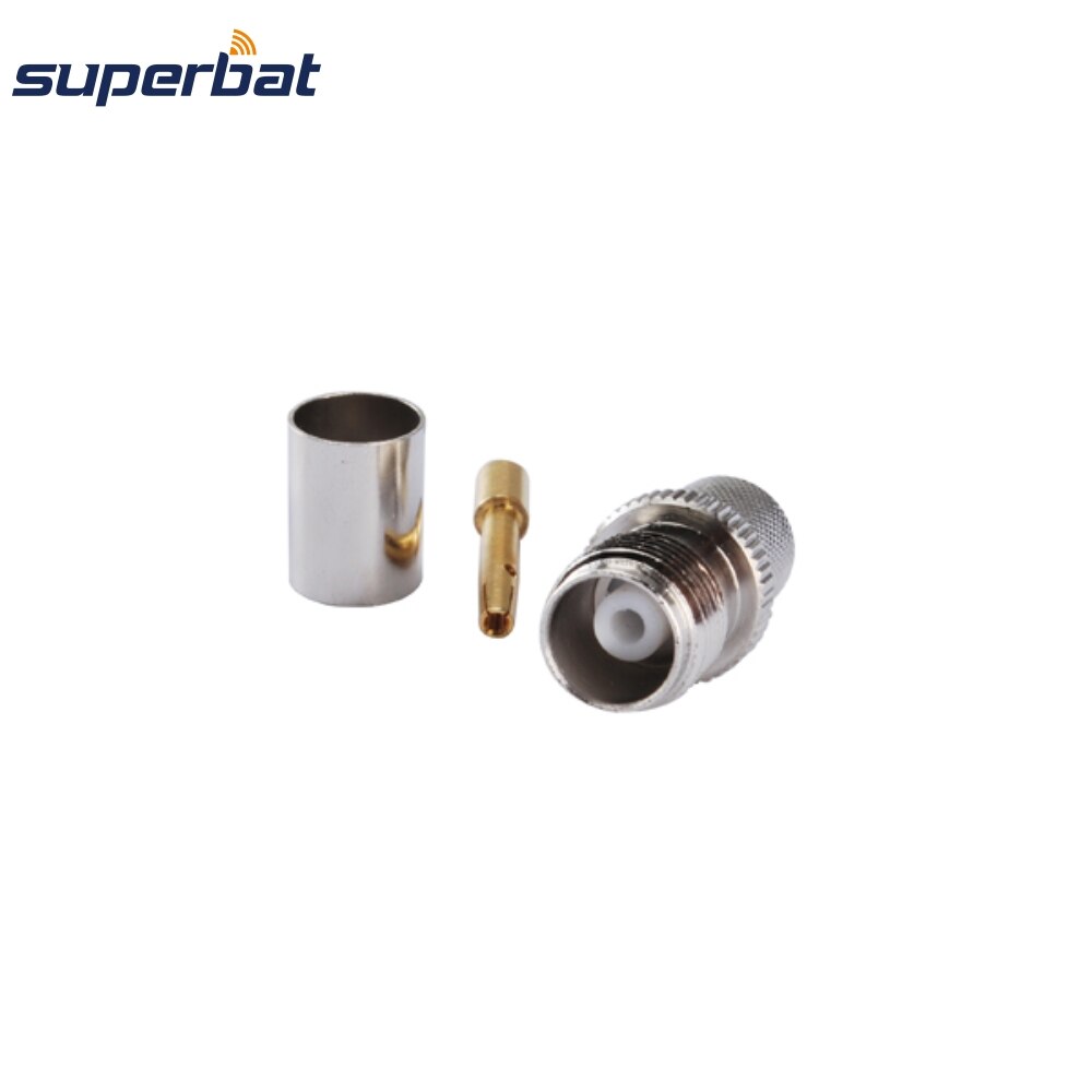 Superbat 10Pcs Tnc Crimp Jack Vrouwelijke Voor Coaxiale Kabel RG214,RG213,RG8,LMR400